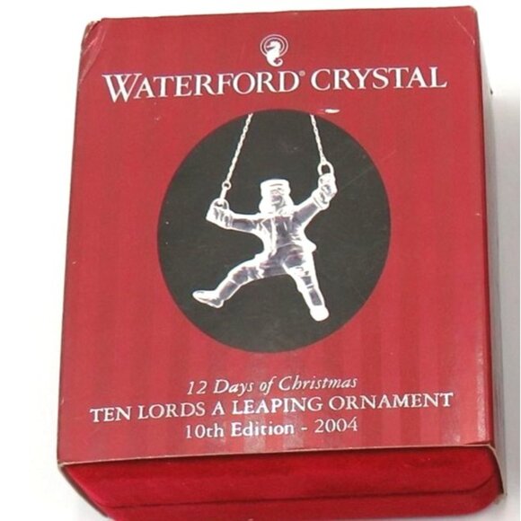 New Waterford Crystal 12 Days Of Christmas 2004 Ornament Velvet Pouches Box - Picture 14 of 14